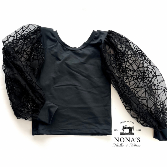 Puffed Sleeve Web Shirt